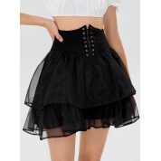 Shein Mod Lace Up Mesh Skirt: Party Perfect