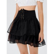 Shein Mod Lace Up Mesh Skirt: Party Perfect