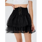 Shein Mod Lace Up Mesh Skirt: Party Perfect