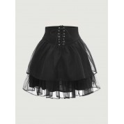 Shein Mod Lace Up Mesh Skirt: Party Perfect