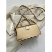 Small Square Bag With Gold Stitch Detail