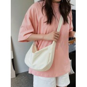 Minimalist Canvas Hobo Bag For Teen Girls