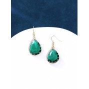 Elegant Green Water Drop Zirconia Earrings