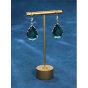 Elegant Green Water Drop Zirconia Earrings