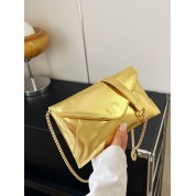 Small Flap Envelope Bag With Metallic Chain