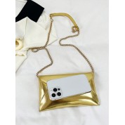 Small Flap Envelope Bag With Metallic Chain