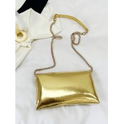 Small Flap Envelope Bag With Metallic Chain