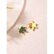 Vintage Jade Maple Leaf Nail Art Charms