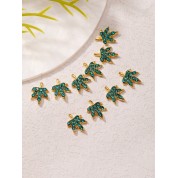 Vintage Jade Maple Leaf Nail Art Charms