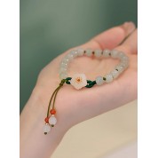 Jade Beaded Peach Blossom Bracelet