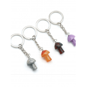 Natural Crystal Mini Mushroom Keychain