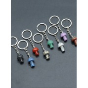 Natural Crystal Mini Mushroom Keychain