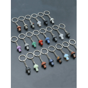 Natural Crystal Mini Mushroom Keychain