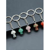 Natural Crystal Mini Mushroom Keychain