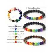 Natural Lava 7 Chakra Bracelets For Men