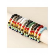 Natural Lava 7 Chakra Bracelets For Men