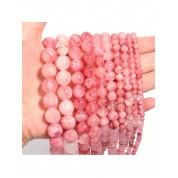 Versatile Pink Jade Stone Beads For Diy Crafts