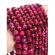 Hot Pink Tiger Eye Beads For Diy Jewelry