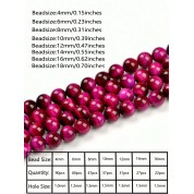 Hot Pink Tiger Eye Beads For Diy Jewelry