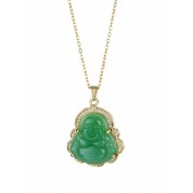 Elegant Green Crystal White Jade Necklace