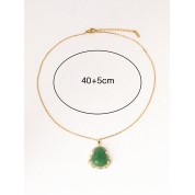 Elegant Green Crystal White Jade Necklace