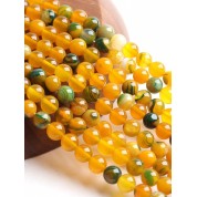 Versatile Yellow Striped Agate Beads For Diy Jewelry