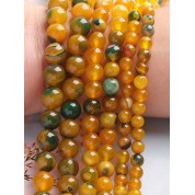 Versatile Yellow Striped Agate Beads For Diy Jewelry