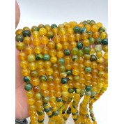 Versatile Yellow Striped Agate Beads For Diy Jewelry