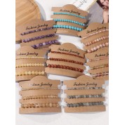 Multi-color Natural Stone Beaded Bracelets Set