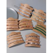 Multi-color Natural Stone Beaded Bracelets Set