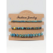 Multi-color Natural Stone Beaded Bracelets Set