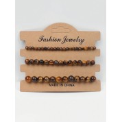 Multi-color Natural Stone Beaded Bracelets Set