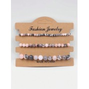 Multi-color Natural Stone Beaded Bracelets Set