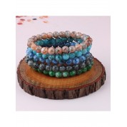 Colorful High Gloss Jade Glass Beaded Bracelets