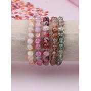 Colorful High Gloss Jade Glass Beaded Bracelets