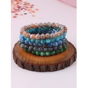 Colorful High Gloss Jade Glass Beaded Bracelets