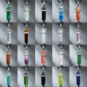 Hexagonal Gemstone Chakra Pendant Necklace