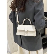 Elegant Pu Leather Flap Top Handbag