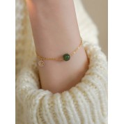 Elegant S925 Sterling Silver Jade Bracelet