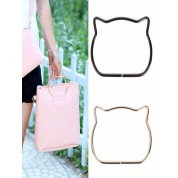 Stylish Cat Head Metallic Tote Bags