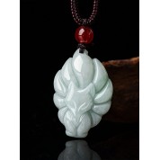 Elegant Jade Nine Tailed Fox Pendant Necklace