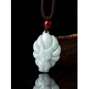 Elegant Jade Nine Tailed Fox Pendant Necklace