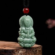 Natural Jade Guanyin Pendant Necklace