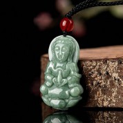 Natural Jade Guanyin Pendant Necklace