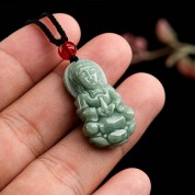 Natural Jade Guanyin Pendant Necklace