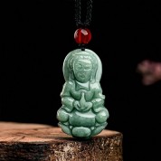 Natural Jade Guanyin Pendant Necklace