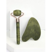 Natural Jade Roller Heart Shape Massage Set