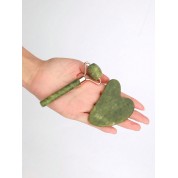 Natural Jade Roller Heart Shape Massage Set