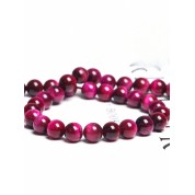 Hot Pink Tiger Eye Beads For Diy Jewelry