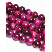 Hot Pink Tiger Eye Beads For Diy Jewelry